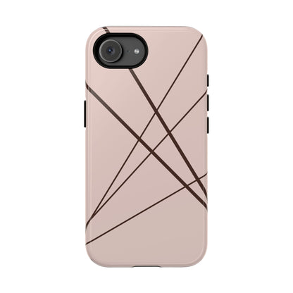 Abstract Pink with Brown Lines Phone Case - Pink Phone Case - iPhone 17e / Glossy