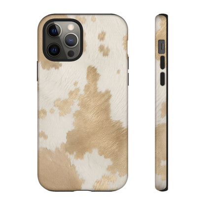 Elegant Champagne Cow Print Phone Case