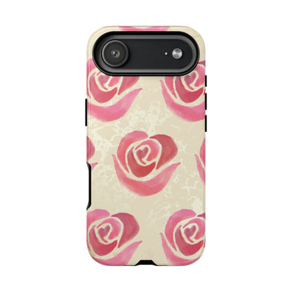 iPhone 17 Air / Glossy Phone Case - ’Pink Rose Pattern’ Phone Case