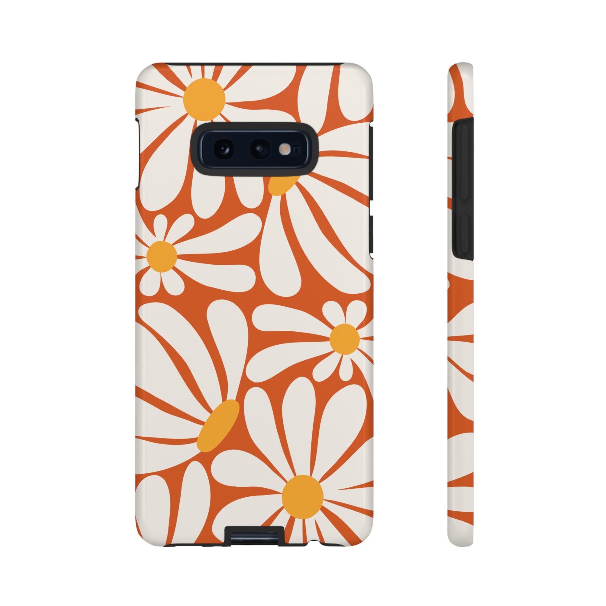 Retro Orange Daisy Pattern Phone Case - Orange Phone Case
