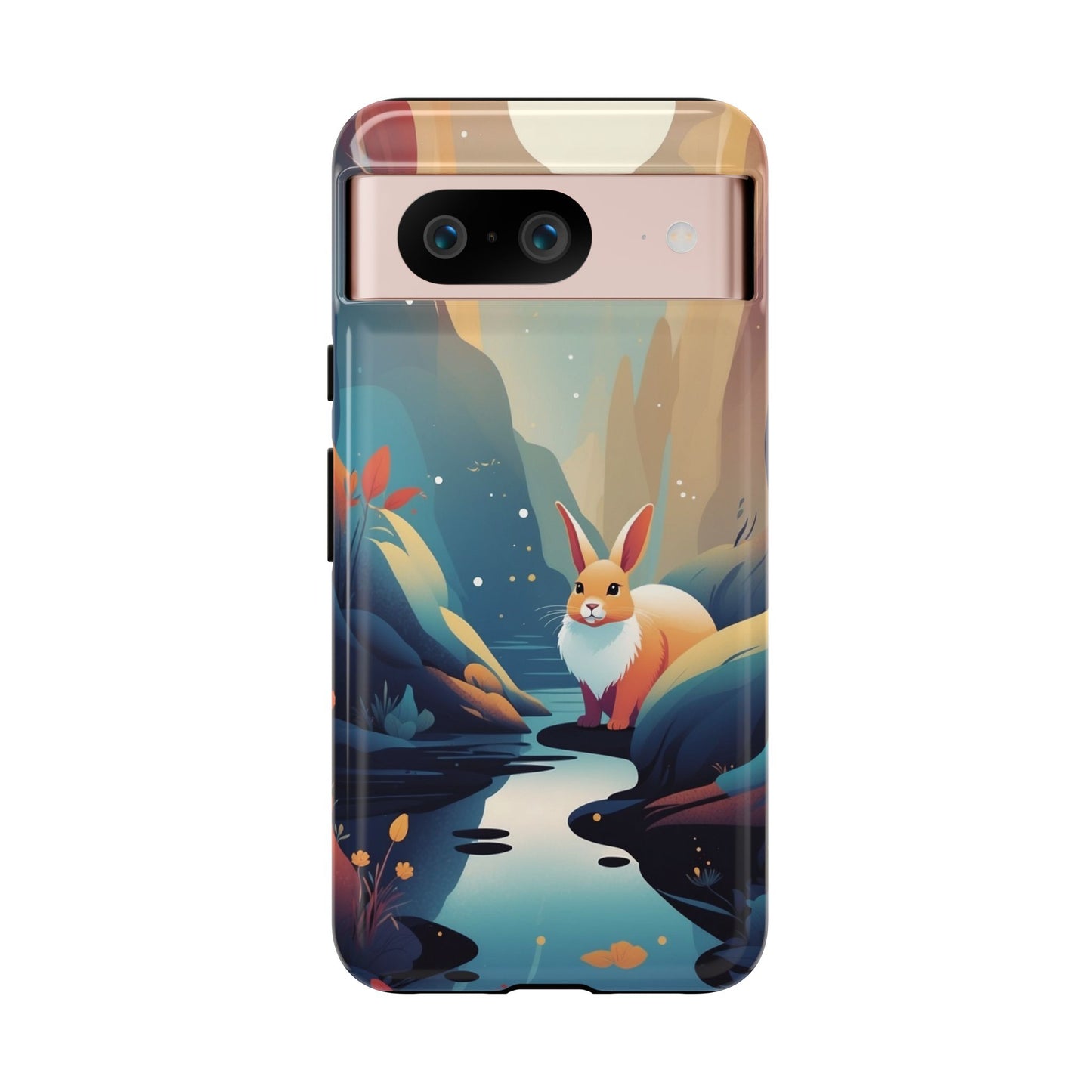 Google Pixel 8 / Glossy Phone Case - Stylised Rabbit Design Phone Case