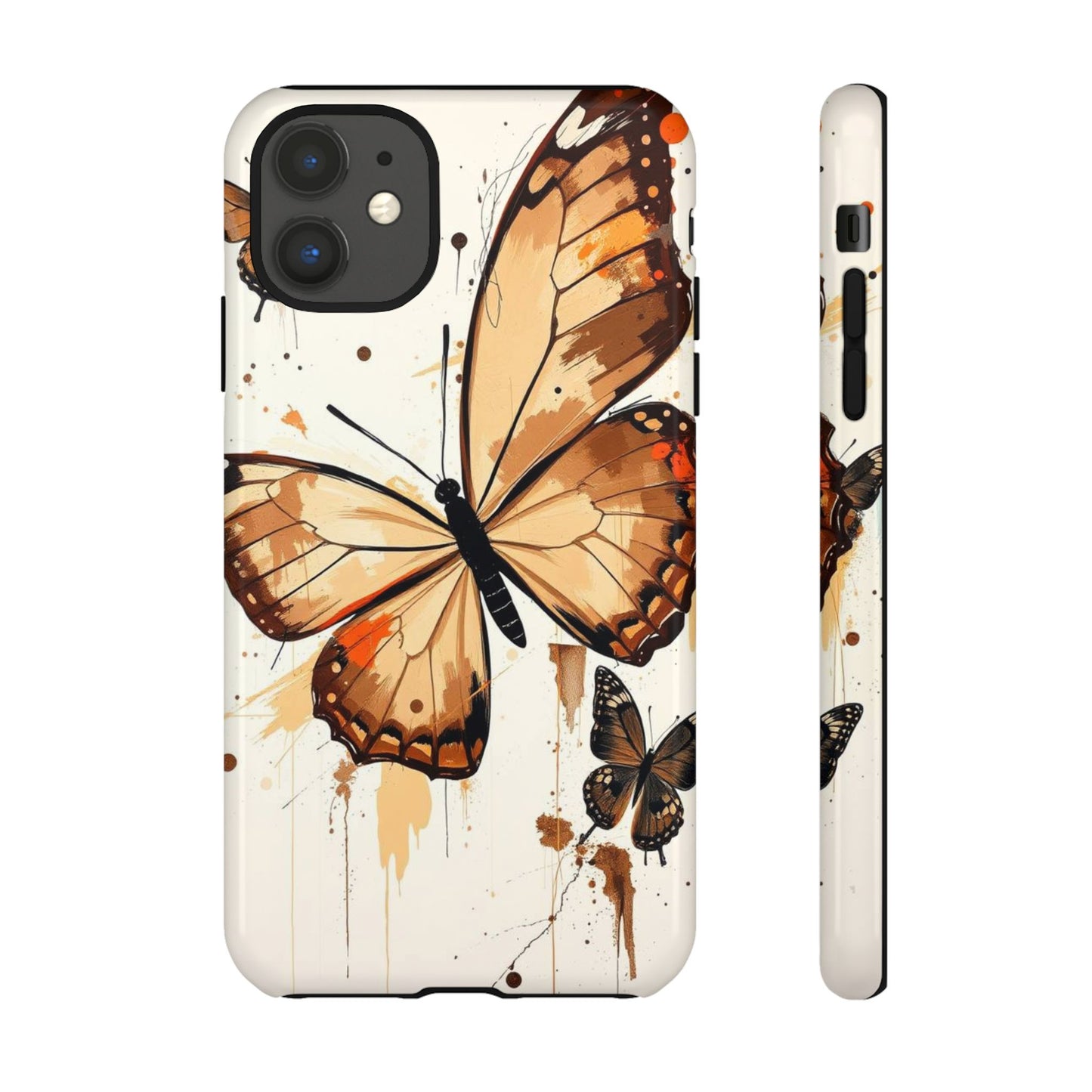 iPhone 11 / Glossy Phone Case - Acrylic Style Butterflies Design Phone Case