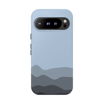 Blue Abstract Waves Protective Phone Case - Blue Phone Case - Google Pixel 9 Pro / Glossy