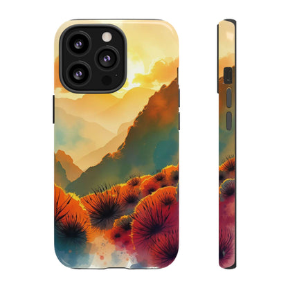 iPhone 13 Pro / Glossy Phone Case - Ideallic Watercolour Sunset Design Phone Case