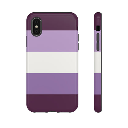 iPhone X / Glossy Phone Case - Purple Stripe Pattern Phone Case