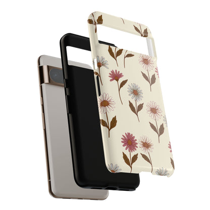 Pretty Cream & Rose Daisy Pattern Phone Case