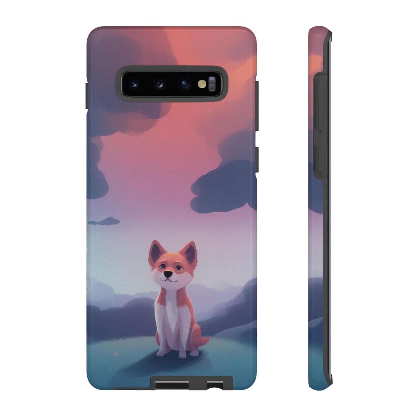 Samsung Galaxy S10 Plus / Glossy Phone Case - Cute Dog & Cloud Design Phone Case