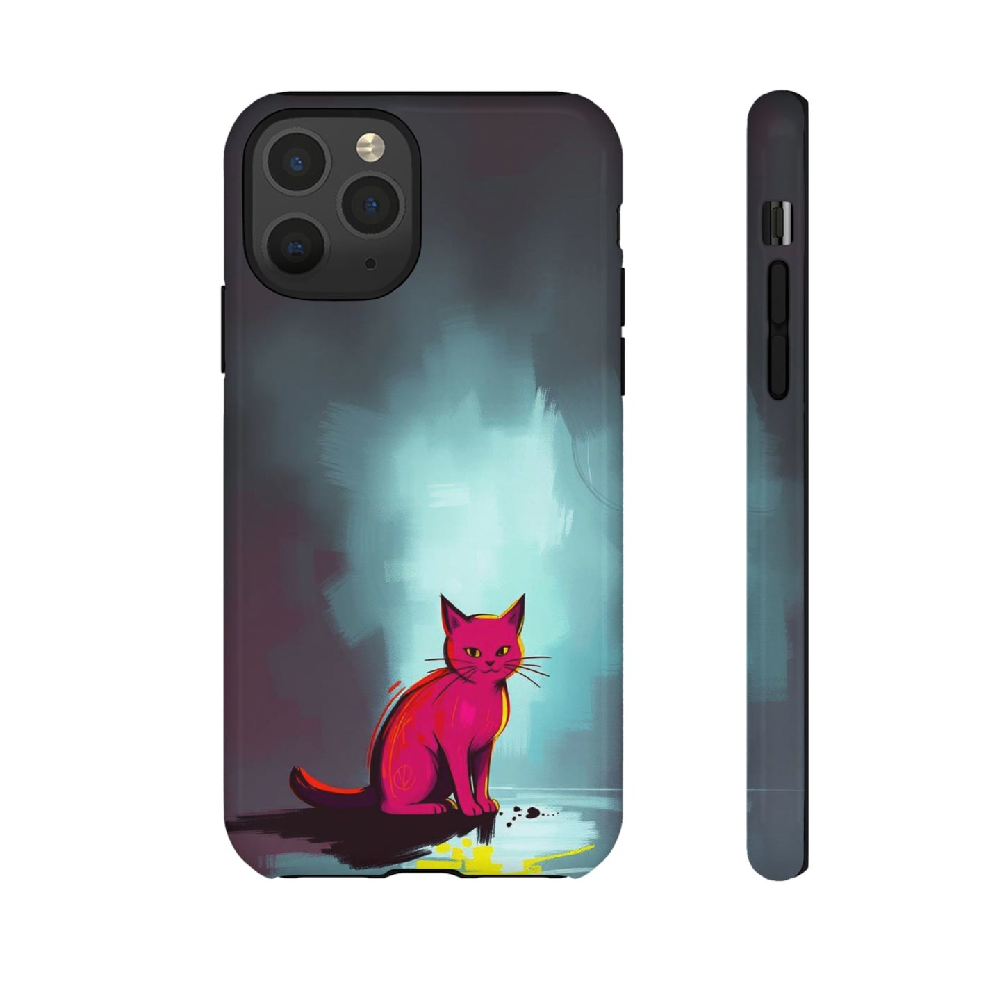 iPhone 11 Pro / Glossy Phone Case - Pop Art Moody Cat Design Phone Case