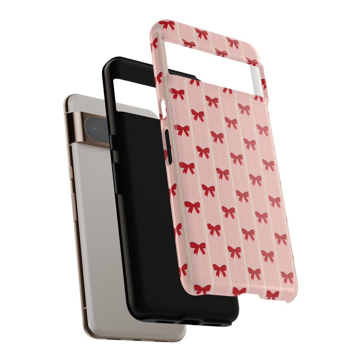Retro Cherry Red Bow Pattern Phone Case