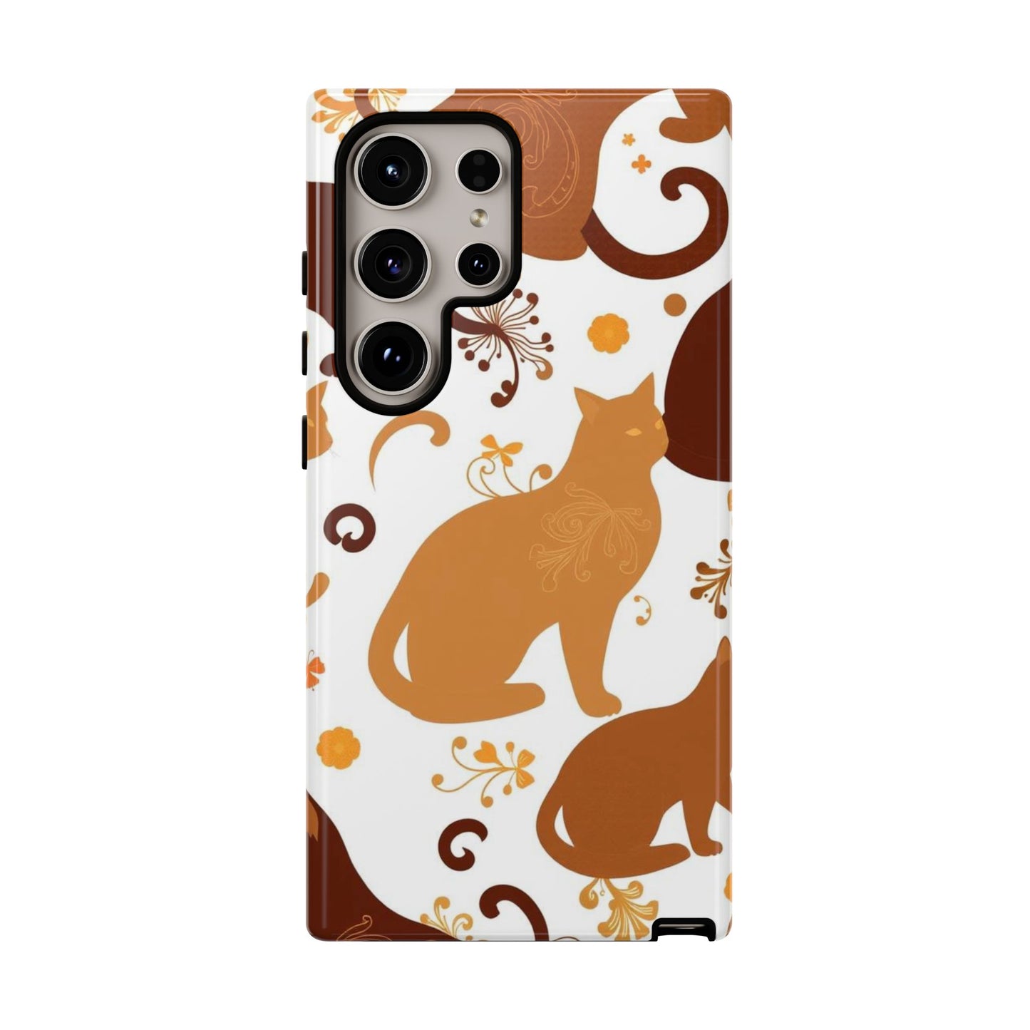 Samsung Galaxy S24 Ultra / Glossy Phone Case - Abstract Cat Pattern Phone Case