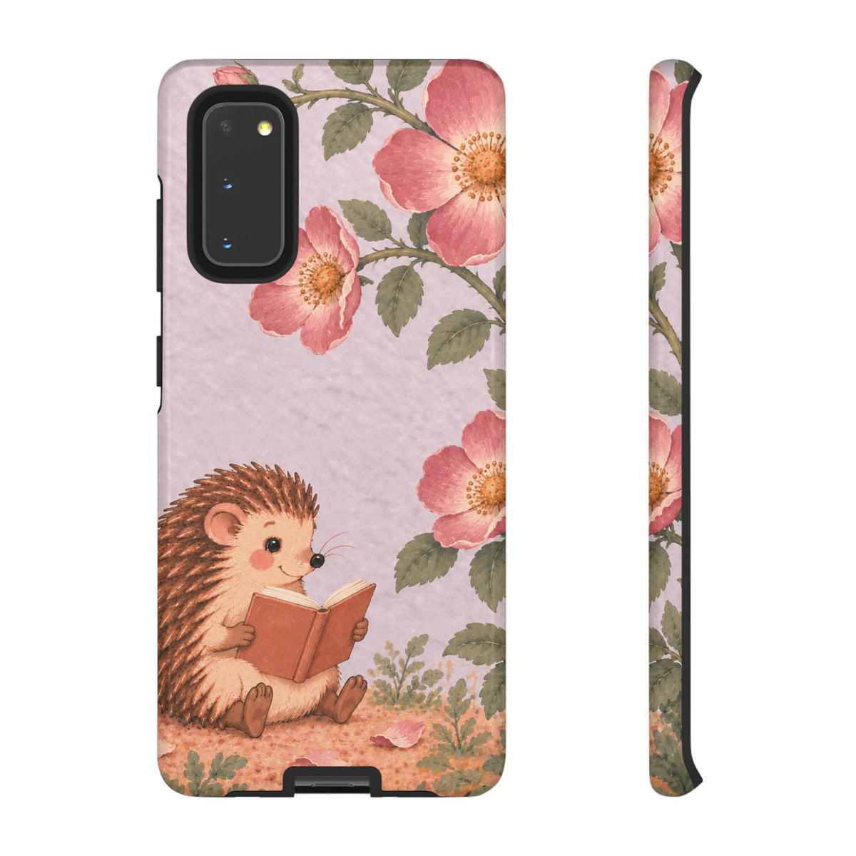 Whimsical Lilac Hedgehog and Wild Rose Phone Case - Purple Phone Case - Samsung Galaxy S20 / Glossy