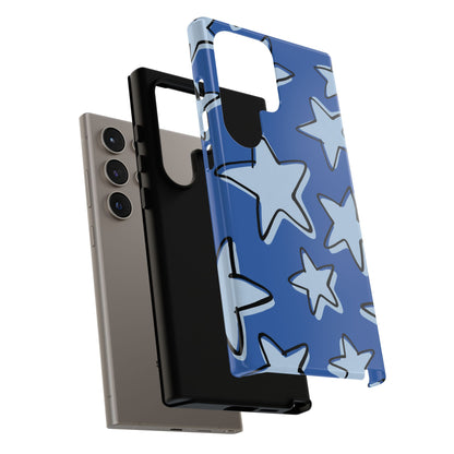 Cobalt Blue Doodle Star Phone Case