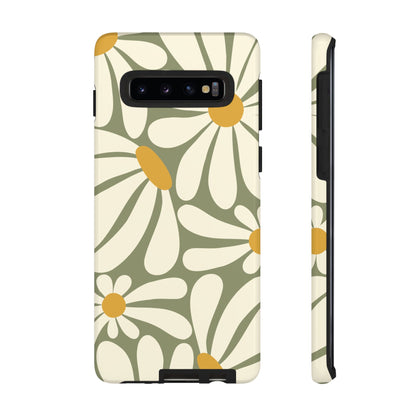 Samsung Galaxy S10 / Glossy Phone Case - ’Retro Green Daisy Pattern #1’ Phone Case