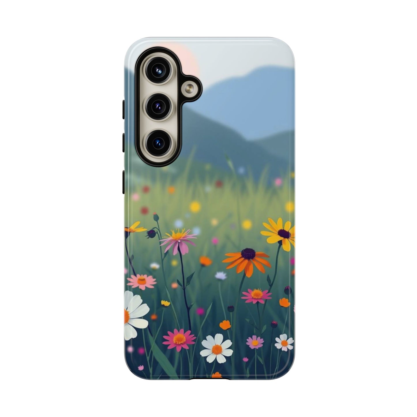 Samsung Galaxy S24 / Glossy Phone Case - Vibrant Meadow Design Phone Case