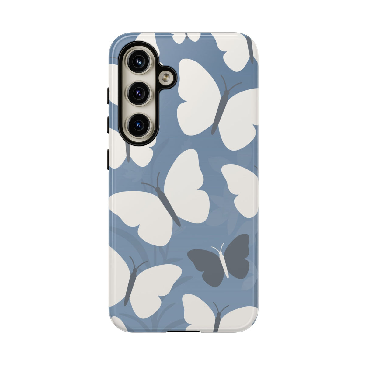 Minimalist Light Blue Butterfly Pattern Phone Case - Blue Phone Case - Samsung Galaxy S24 / Glossy