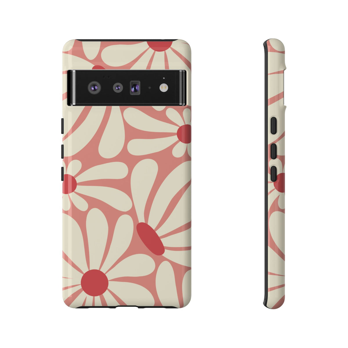 Cute Retro Pink Daisy Pattern Phone Case - Pink Phone Case - Google Pixel 6 Pro / Glossy
