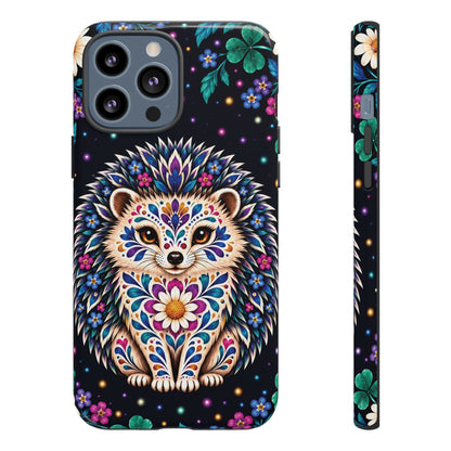 Vibrant Purple and Teal Calavera Hedgehog Phone Case - Multicolor Phone Case - iPhone 13 Pro Max / Glossy