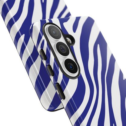 Modern Electric Blue Zebra Print Phone Case