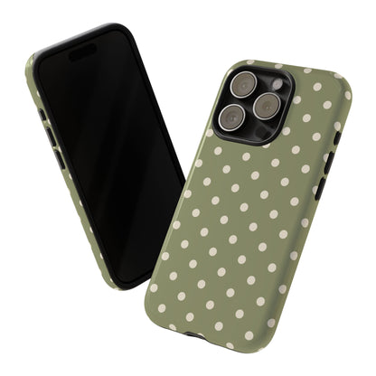 Green & White Dot Pattern Phone Case