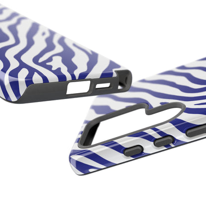 Stylish Electric Blue Zebra Print Phone Case