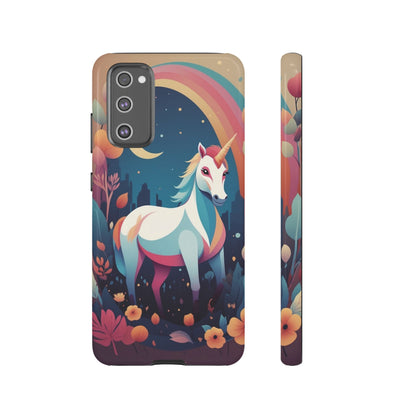 Samsung Galaxy S20 FE / Glossy Phone Case - Stylised Unicorn & Rainbow Design Phone Case