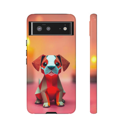 Google Pixel 6 / Glossy Phone Case - Origami Dog Design Phone Case