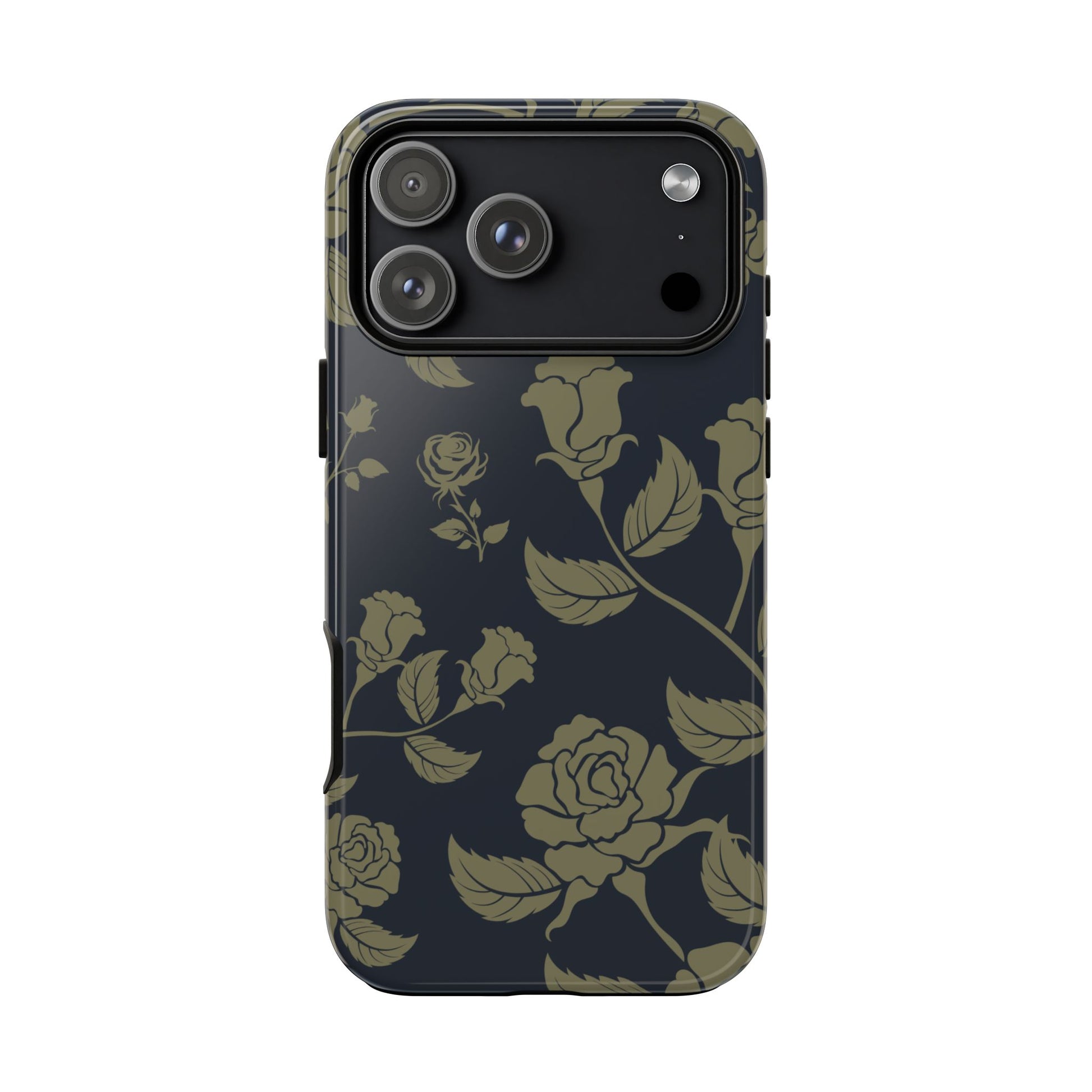 Phone Case - ’Blue & Olive Rose Pattern’ Phone Case