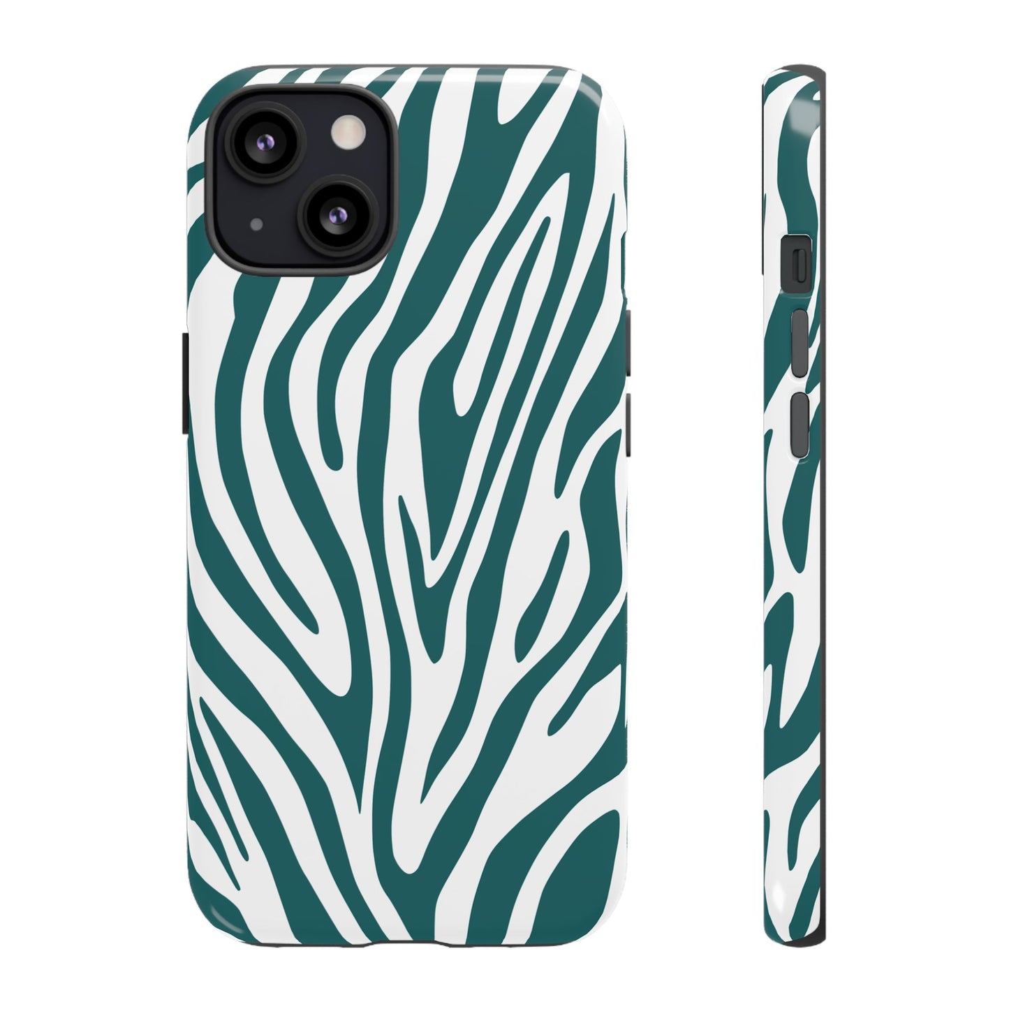 Graphic Teal Tiger Print Phone Case