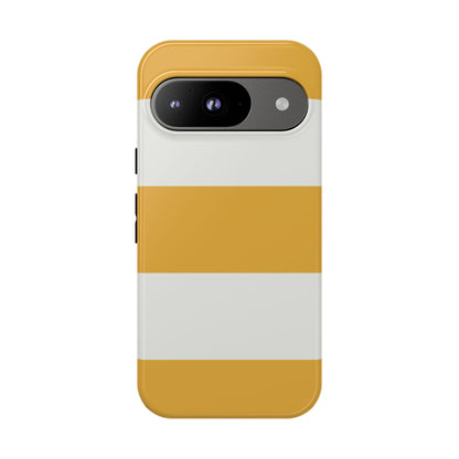 Yellow & White Horizontal Stripe Pattern Phone Case - Yellow Phone Case - Google Pixel 9 / Glossy