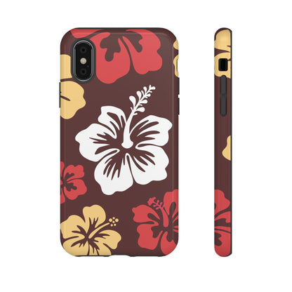 iPhone XS / Glossy Phone Case - ’Hibiscus Retro Pattern #2’ Phone Case