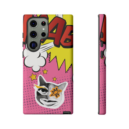 Bold Pink Pop Art Cat Phone Case - Pink Phone Case - Samsung Galaxy S23 Ultra / Glossy