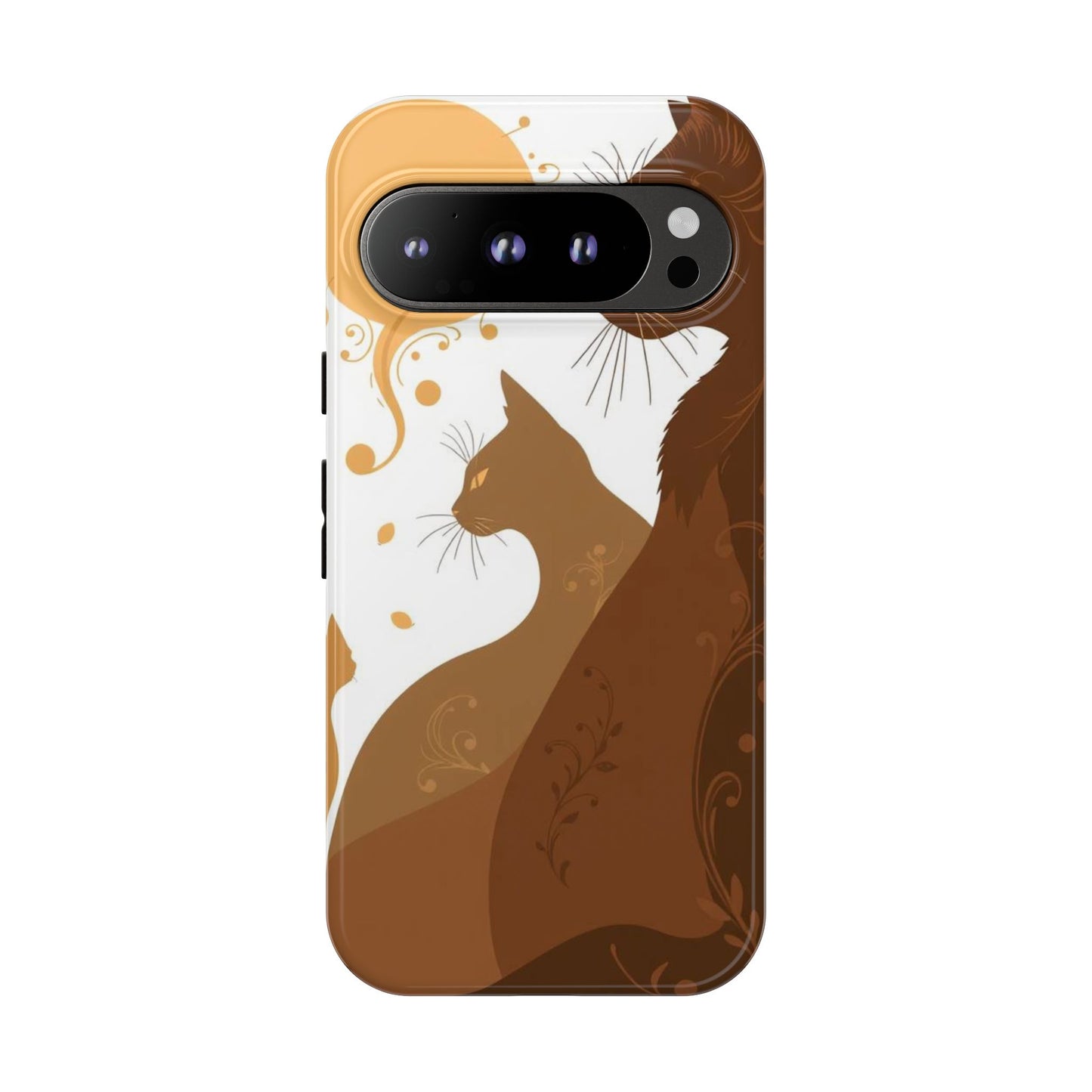 Google Pixel 9 Pro / Glossy Phone Case - Abstract Cat Pattern Design Phone Case