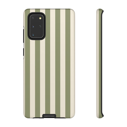 Samsung Galaxy S20+ / Glossy Phone Case - ’Olive & Beige Stripe Pattern’ Phone Case