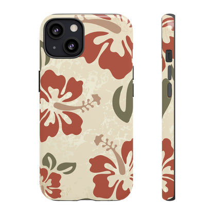 iPhone 13 / Glossy Phone Case - ’Boho Chic Hibiscus Pattern #1’ Phone Case