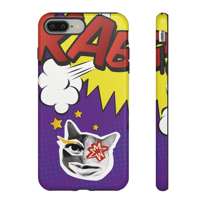 Bold Purple Pop Art Cat Phone Case - Purple Phone Case - iPhone 8 Plus / Glossy