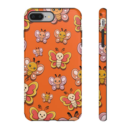 iPhone 8 Plus / Glossy Phone Case - Orange Butterfly Sticker Design Phone Case