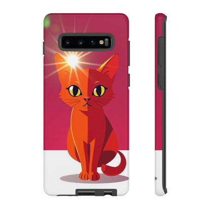 Samsung Galaxy S10 Plus / Glossy Phone Case - Flashing Cat Design Phone Case