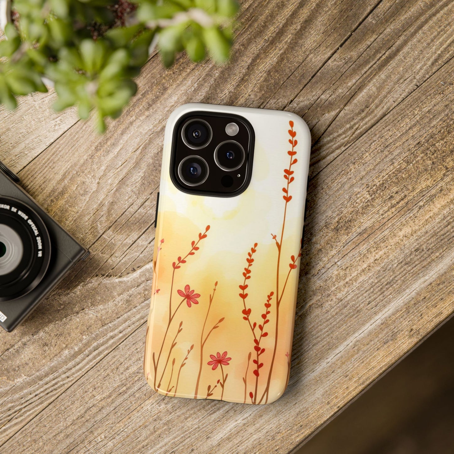 Boho Chic Watercolour Wildflower Dusk Pattern Phone Case