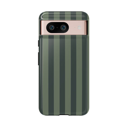 Dark Green Stripe Pattern Phone Case - Green Phone Case - Google Pixel 8 / Glossy
