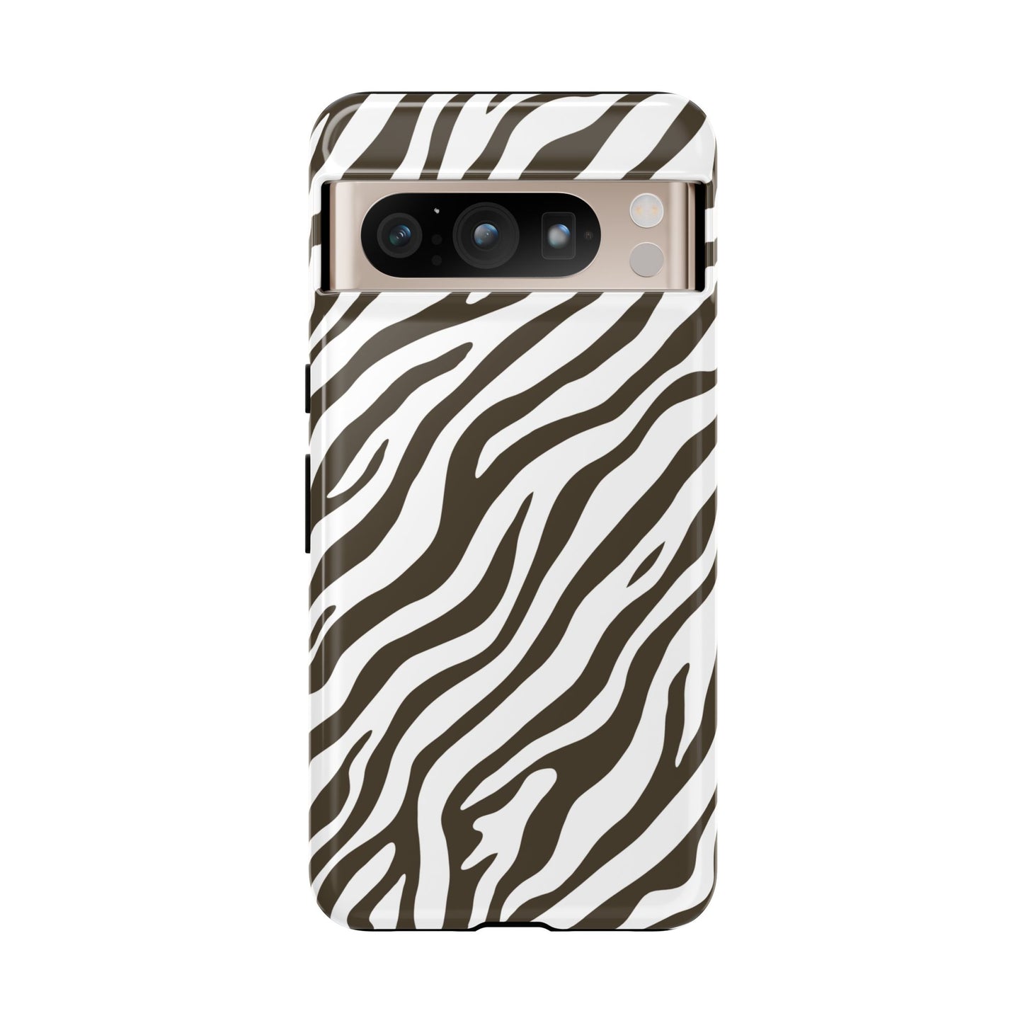Stylish Mocha Zebra Print Phone Case
