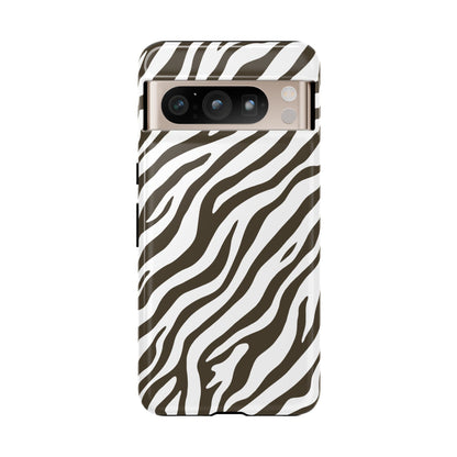 Stylish Mocha Zebra Print Phone Case