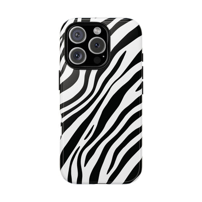 Modern Monochrome Zebra Print Phone Case