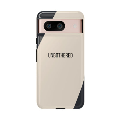 Google Pixel 8 / Glossy Phone Case - Sassy Statement Case ’Unbothered’ in Beige & Charcoal