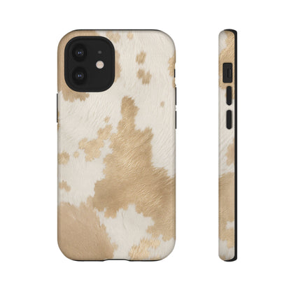 Elegant Champagne Cow Print Phone Case