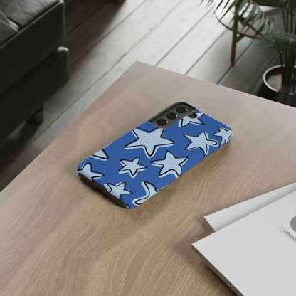 Cobalt Blue Doodle Star Phone Case