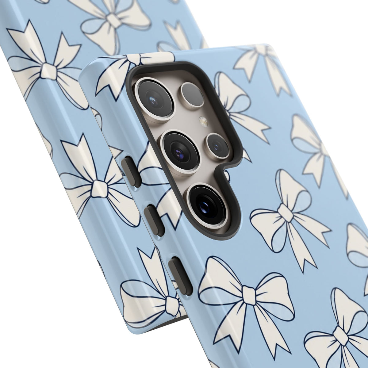 Chic Powder Blue Bow Pattern Phone Case