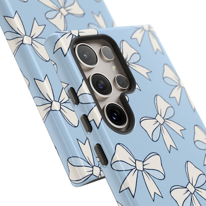 Chic Powder Blue Bow Pattern Phone Case