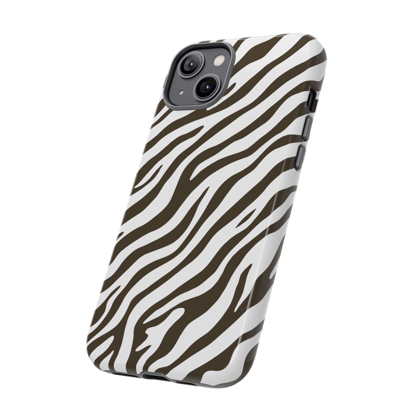 Stylish Mocha Zebra Print Phone Case
