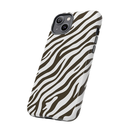 Stylish Mocha Zebra Print Phone Case