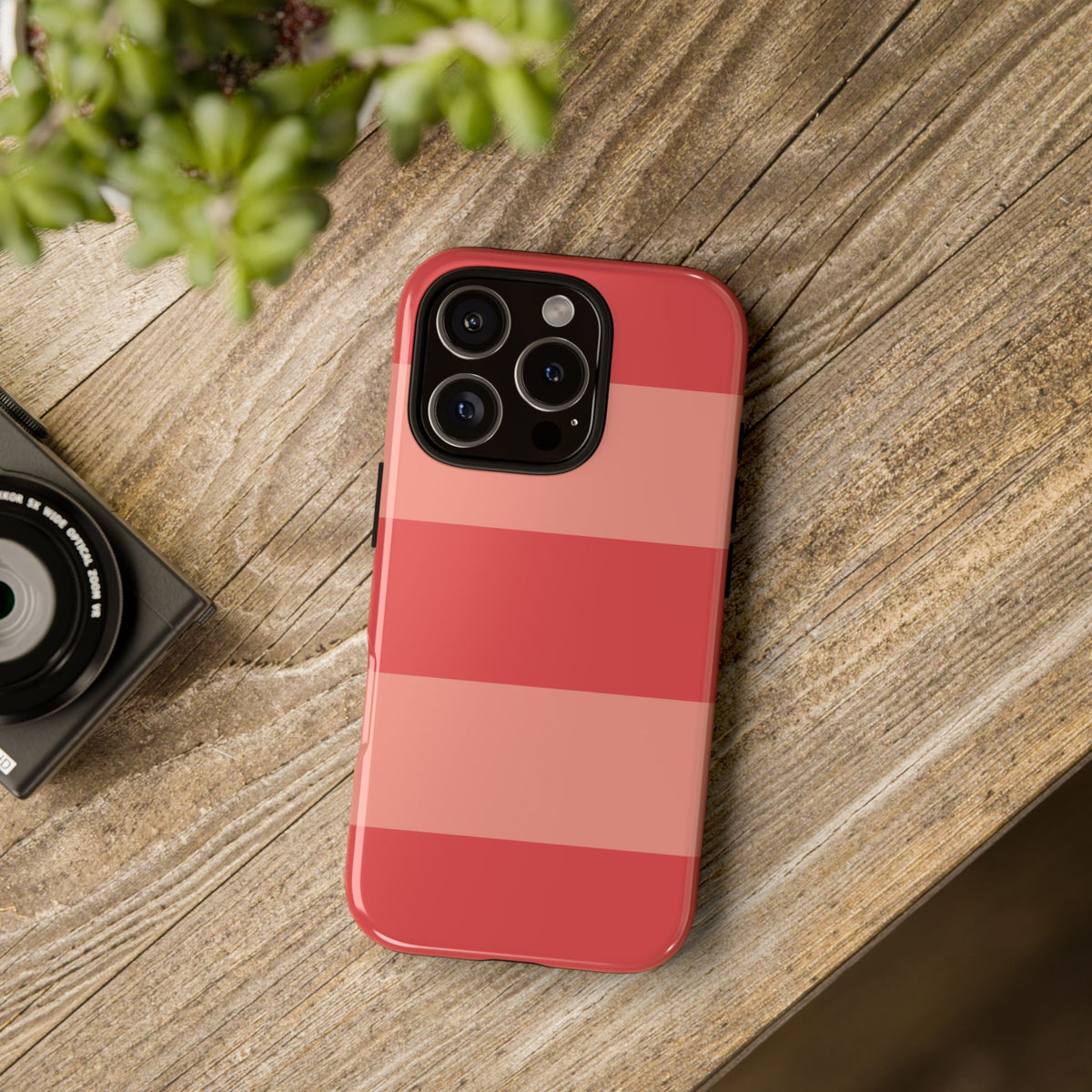 Pink Horizontal Stripe Pattern Phone Case - Pink Phone Case